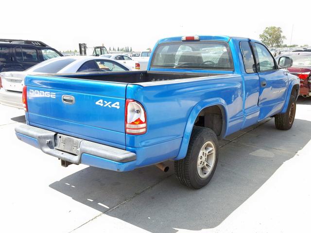 1B7GG22Y5XS276536 - 1999 DODGE DAKOTA BLUE photo 4