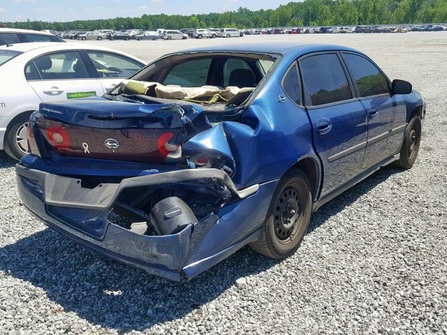 2G1WF52E849133432 - 2004 CHEVROLET IMPALA BLUE photo 4