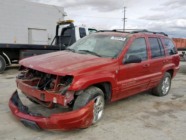 1J8GW58N44C387806 - 2004 JEEP GRAND CHER RED photo 2