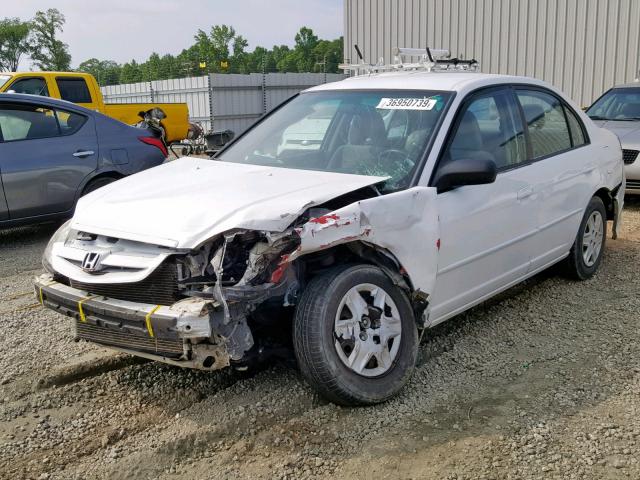 2HGES16384H602946 - 2004 HONDA CIVIC DX V WHITE photo 2