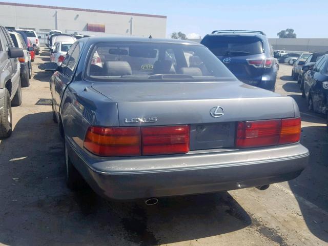 JT8UF11E7M0063729 - 1991 LEXUS LS 400 GRAY photo 3