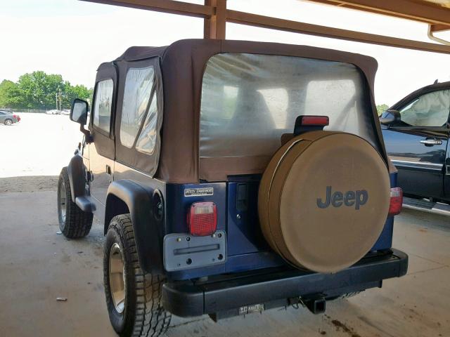 1J4FA39SX2P751964 - 2002 JEEP WRANGLER / BLUE photo 3