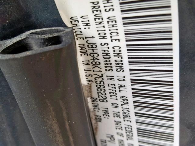 1J8HG48K17C566228 - 2007 JEEP COMMANDER BLUE photo 10