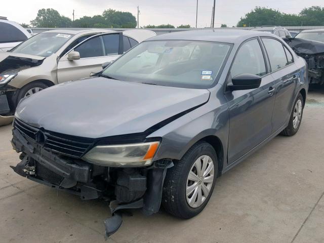 3VW2K7AJ6EM309248 - 2014 VOLKSWAGEN JETTA BASE GRAY photo 2