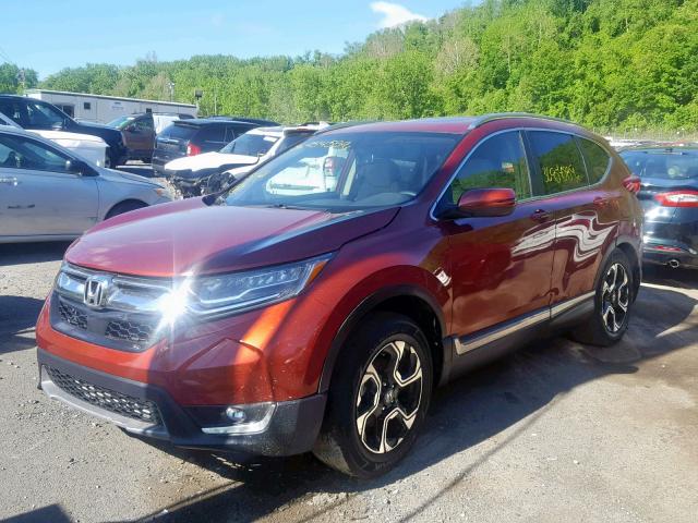 2HKRW2H95JH621856 - 2018 HONDA CR-V TOURI BURGUNDY photo 2