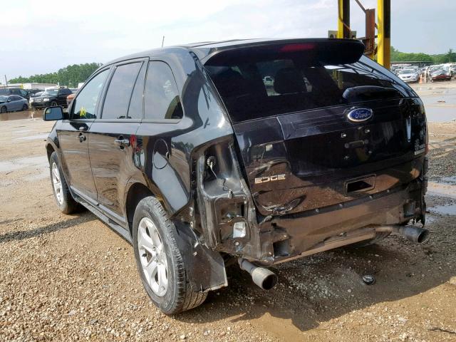 2FMDK3J93DBA12931 - 2013 FORD EDGE SEL BLACK photo 3