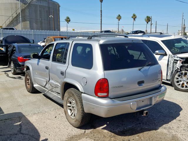 1D4HS48N83F568098 - 2003 DODGE DURANGO SL SILVER photo 3