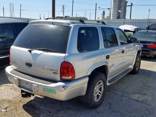 1D4HS48N83F568098 - 2003 DODGE DURANGO SL SILVER photo 4