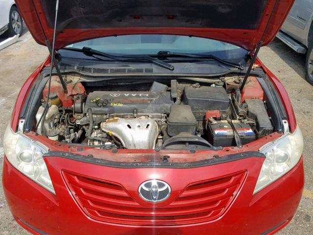 4T1BE46K57U054323 - 2007 TOYOTA CAMRY NEW RED photo 7