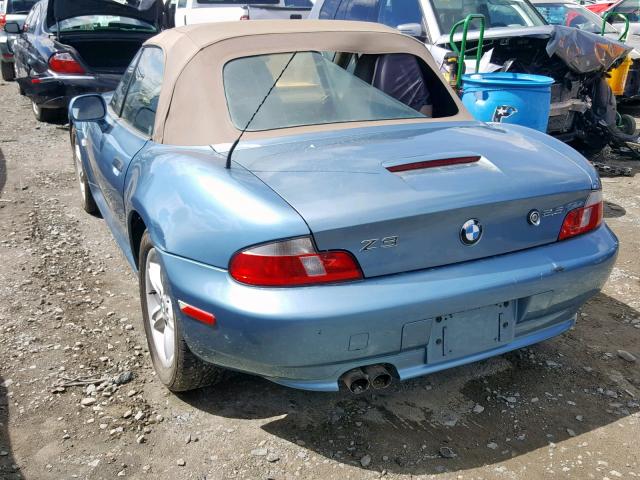 WBACN33461LK47907 - 2001 BMW Z3 2.5 BLUE photo 3