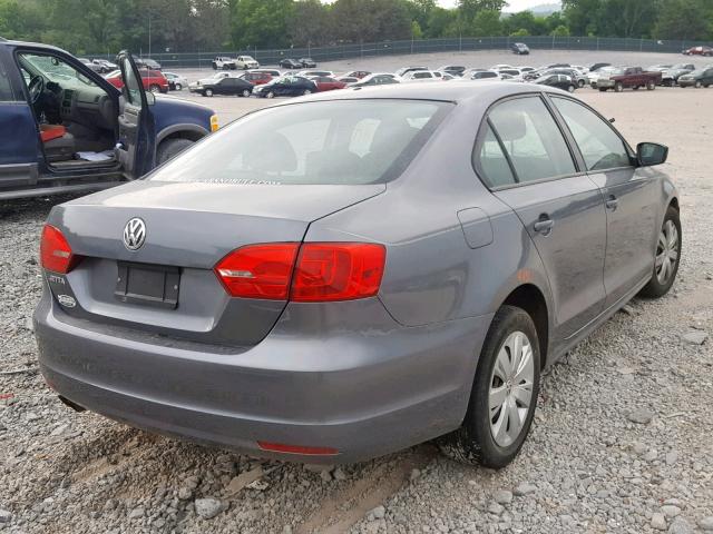 3VW1K7AJ0BM074420 - 2011 VOLKSWAGEN JETTA BASE GRAY photo 4