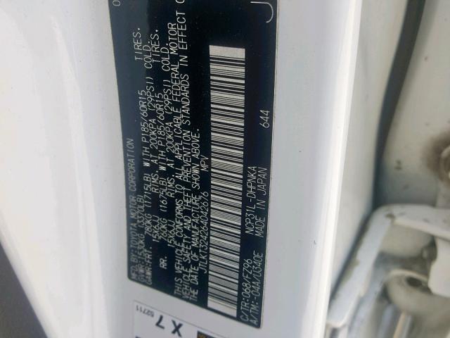 JTLKT324264042676 - 2006 TOYOTA SCION XB თეთრი ფოტო 10