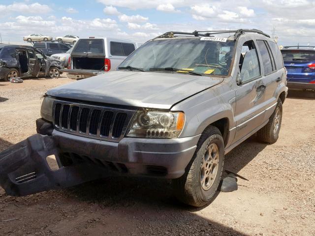 1J4G248S3YC353388 - 2000 JEEP GRAND CHER GRAY photo 2