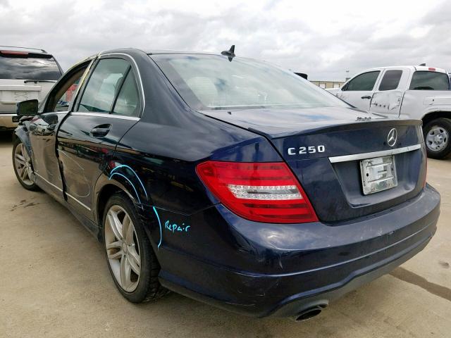 WDDGF4HB0DR283033 - 2013 MERCEDES-BENZ C 250 BLUE photo 3