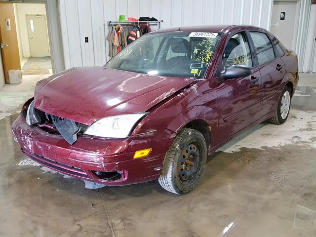 1FAFP34N27W297217 - 2007 FORD FOCUS ZX4 RED photo 2