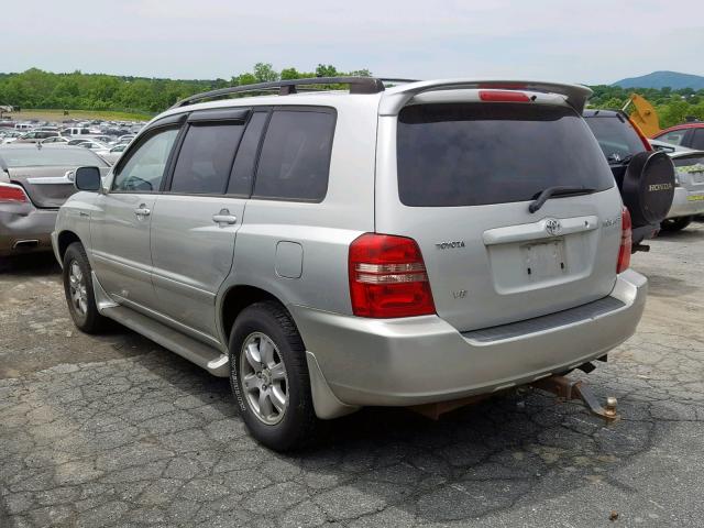 JTEGF21A630094269 - 2003 TOYOTA HIGHLANDER SILVER photo 3