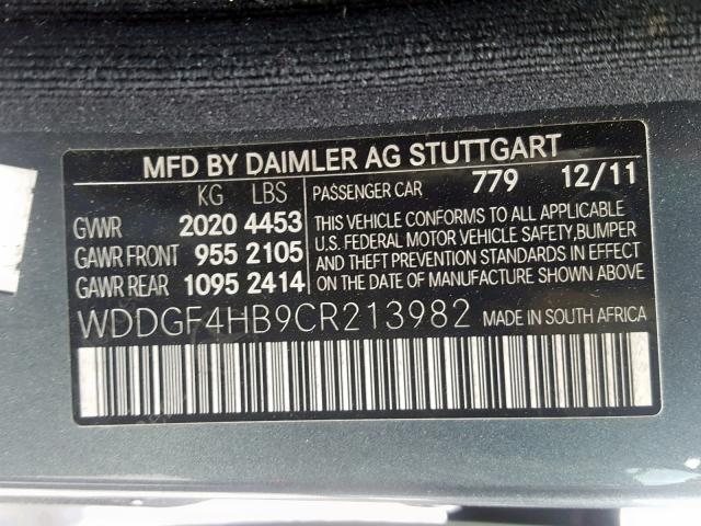 WDDGF4HB9CR213982 - 2012 MERCEDES-BENZ C 250 GREEN photo 10