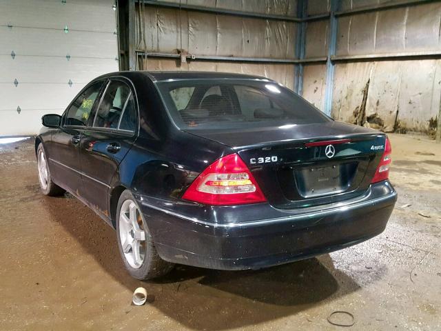 WDBRF84J13F372955 - 2003 MERCEDES-BENZ C 320 4MAT BLACK photo 3