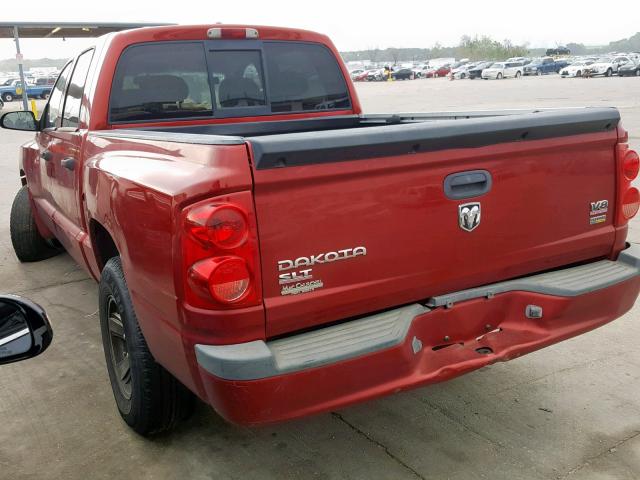 1D7HE48N58S535889 - 2008 DODGE DAKOTA QUA RED photo 3