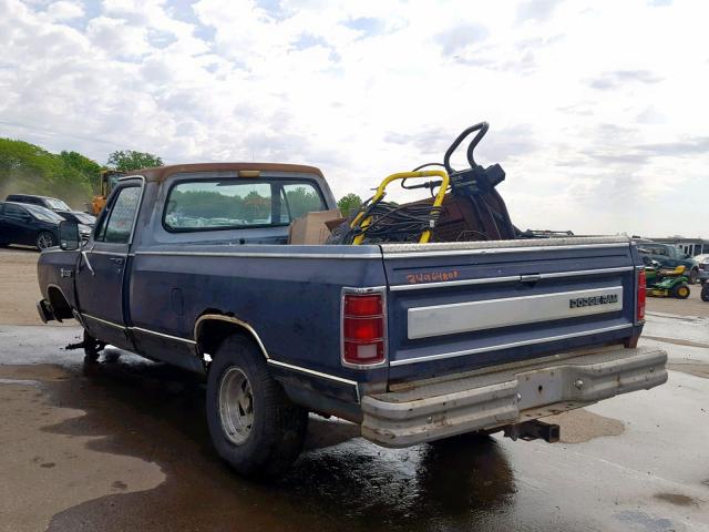 1B7HW14W2GS008105 - 1986 DODGE W-SERIES W BLUE photo 3