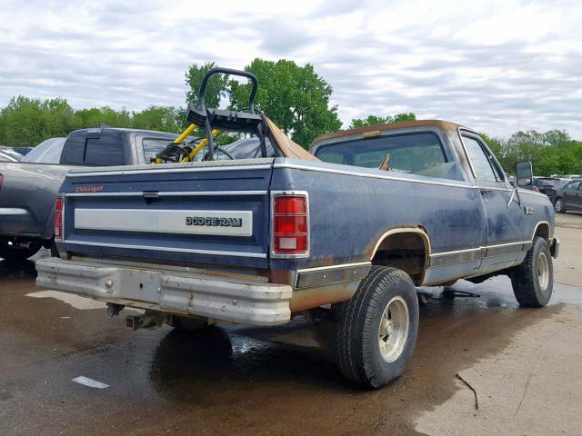 1B7HW14W2GS008105 - 1986 DODGE W-SERIES W BLUE photo 4