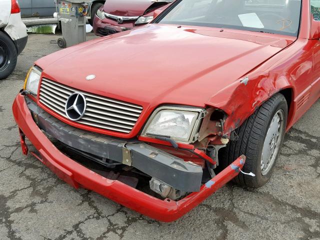 WDBFA66E5MF029217 - 1991 MERCEDES-BENZ 500 SL RED photo 9