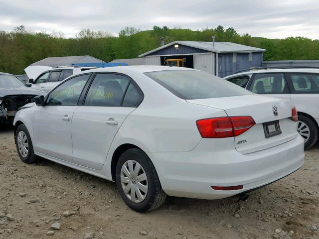 3VW1K7AJ3FM335092 - 2015 VOLKSWAGEN JETTA BASE WHITE photo 3