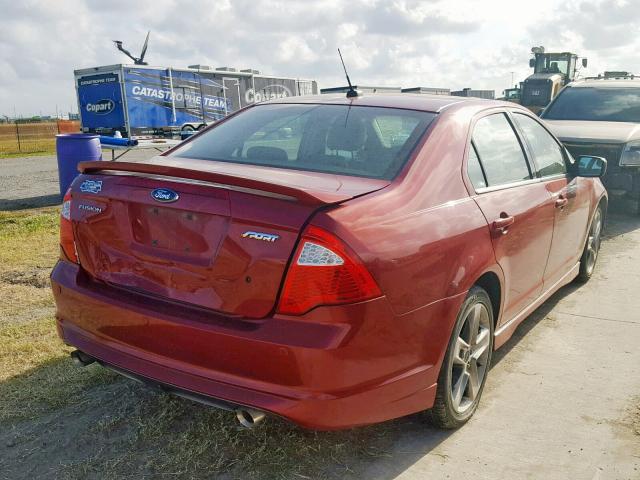 3FAHP0KC8AR147728 - 2010 FORD FUSION SPO RED photo 4