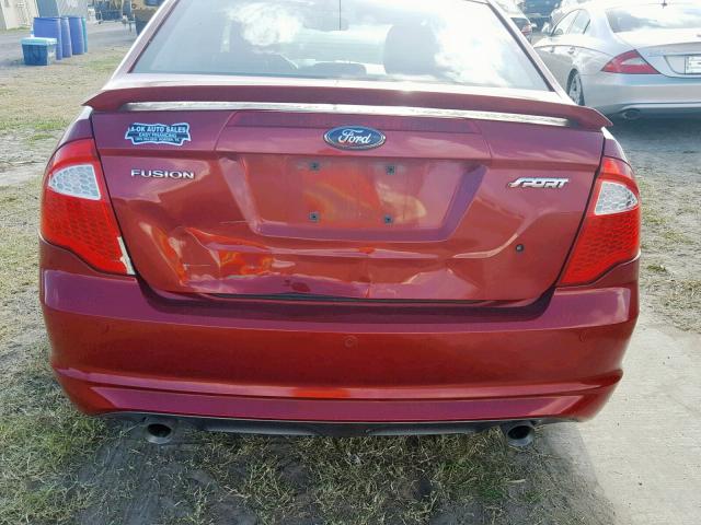 3FAHP0KC8AR147728 - 2010 FORD FUSION SPO RED photo 9