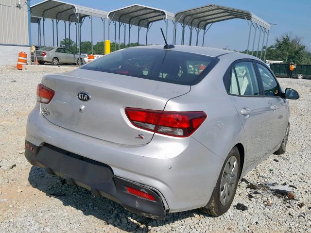 3KPA24AB6KE201840 - 2019 KIA RIO S SILVER photo 4