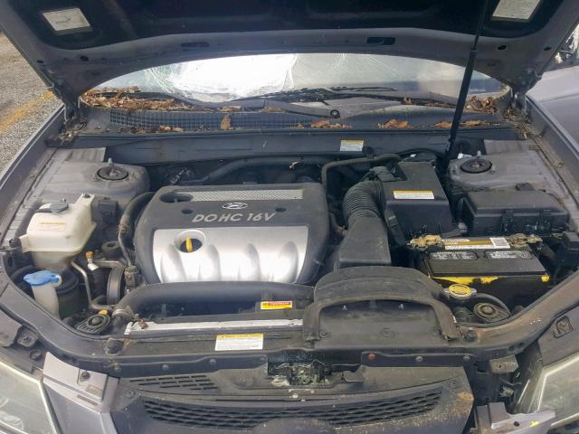 5NPET46C26H055602 - 2006 HYUNDAI SONATA GL GRAY photo 7