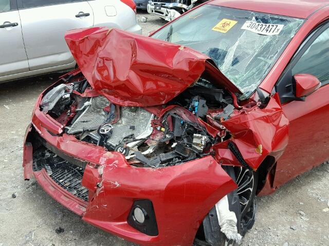 2T1BURHE9FC272742 - 2015 TOYOTA COROLLA L RED photo 9