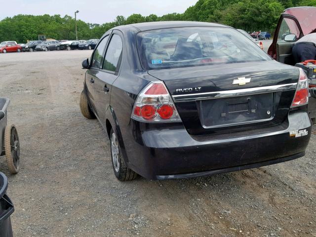 KL1TD56E79B304369 - 2009 CHEVROLET AVEO LS BLACK photo 3