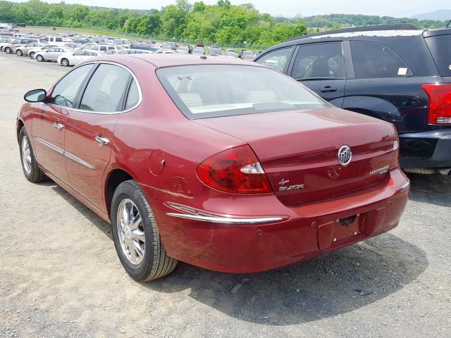 2G4WD562751160503 - 2005 BUICK LACROSSE C RED photo 3