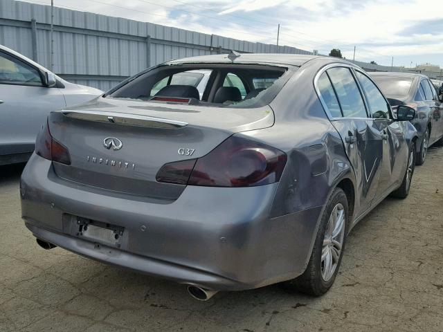 JN1CV6AP1AM408856 - 2010 INFINITI G37 BASE SILVER photo 4