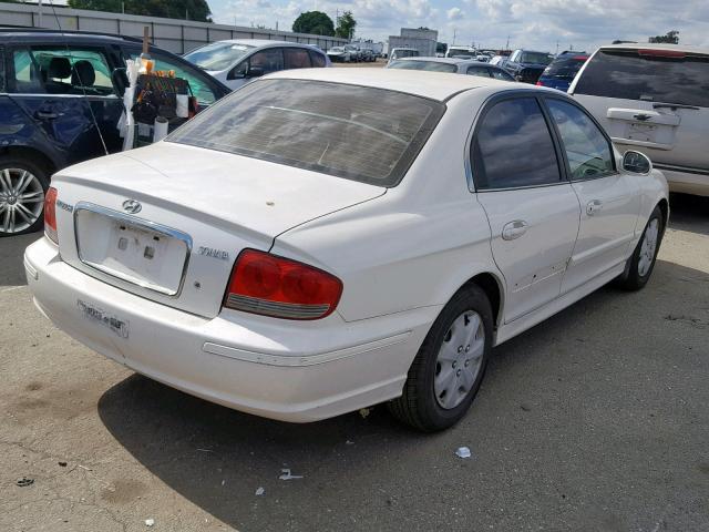 KMHWF25S72A678431 - 2002 HYUNDAI SONATA GL WHITE photo 4