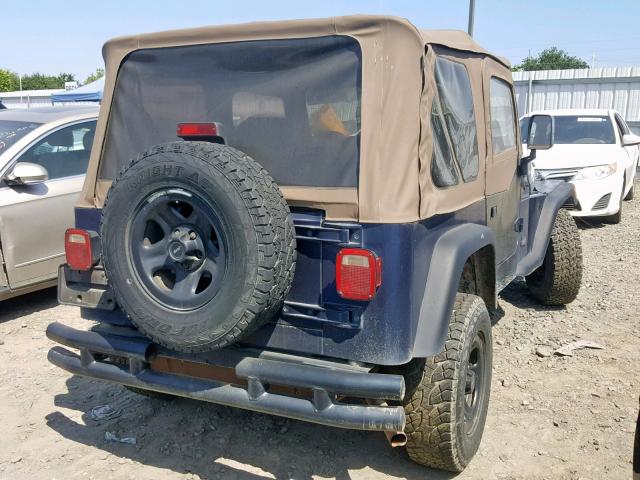 1J4FY29P1VP503138 - 1997 JEEP WRANGLER / BLUE photo 4