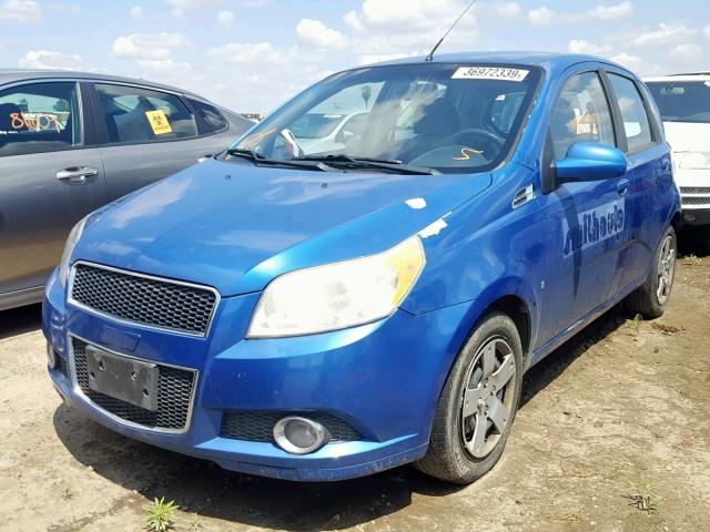 KL1TG66E99B386358 - 2009 CHEVROLET AVEO LT BLUE photo 2