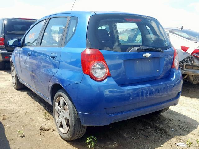 KL1TG66E99B386358 - 2009 CHEVROLET AVEO LT BLUE photo 3