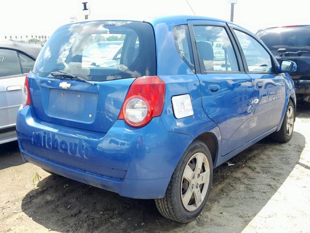 KL1TG66E99B386358 - 2009 CHEVROLET AVEO LT BLUE photo 4