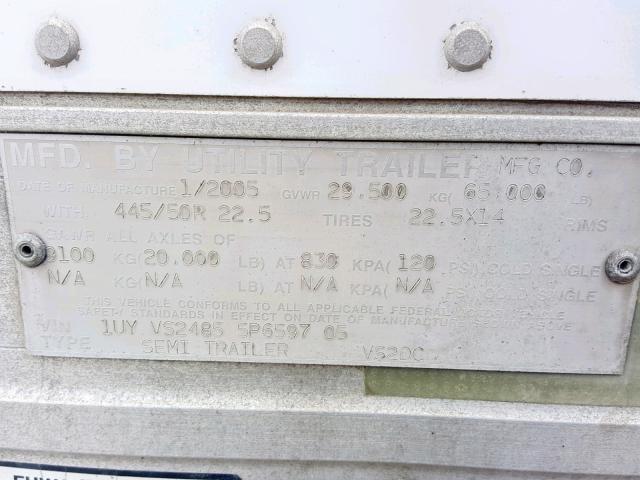 1UYVS24855P659705 - 2005 UTILITY TRAILER Ağ foto 10