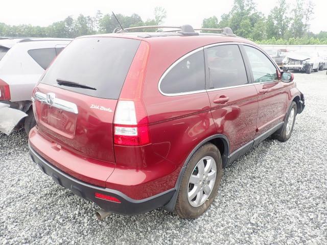 5J6RE487X8L010332 - 2008 HONDA CR-V EXL BURGUNDY photo 4