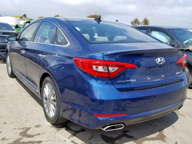 5NPE34AF2FH083336 - 2015 HYUNDAI SONATA SPO BLUE photo 3