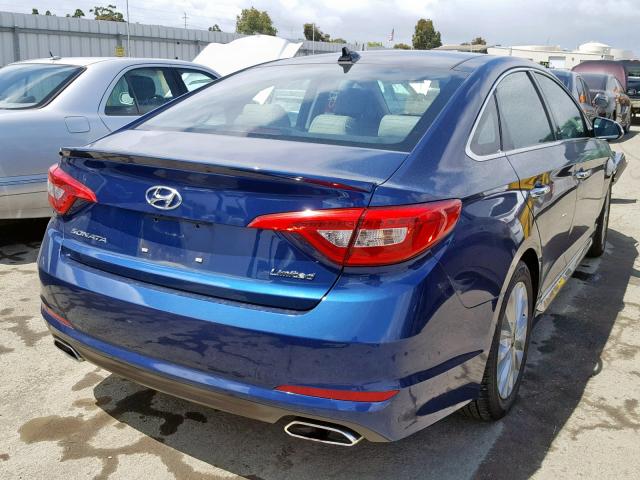 5NPE34AF2FH083336 - 2015 HYUNDAI SONATA SPO BLUE photo 4