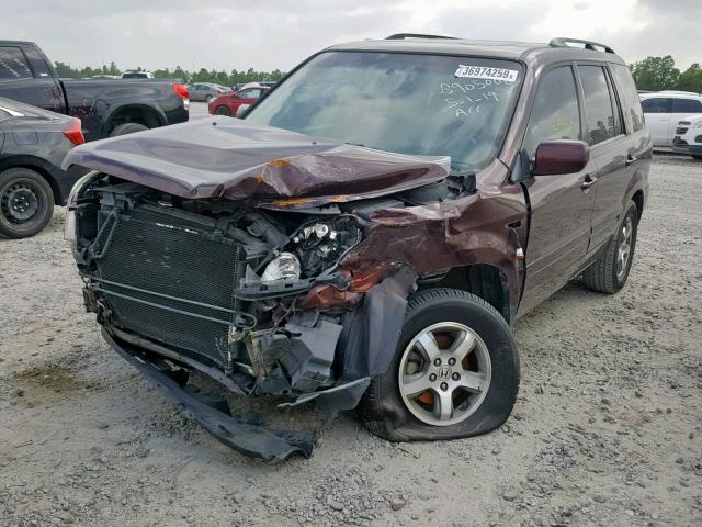 5FNYF28308B024646 - 2008 HONDA PILOT SE BURGUNDY photo 2