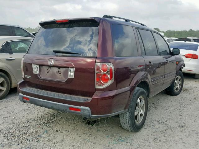 5FNYF28308B024646 - 2008 HONDA PILOT SE BURGUNDY photo 4