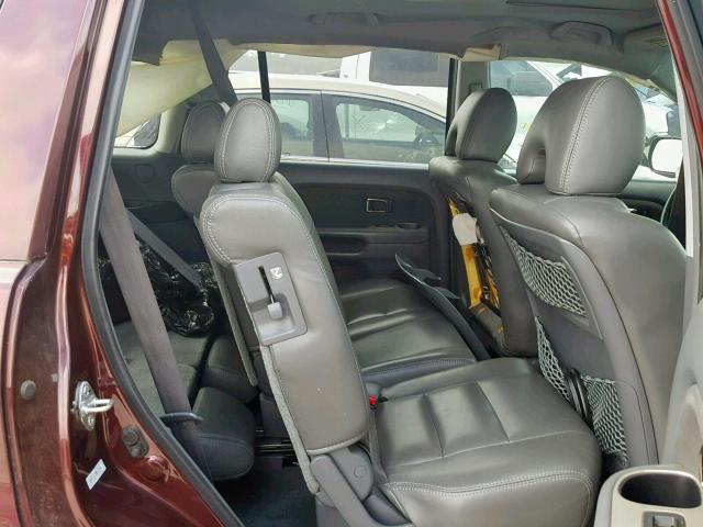 5FNYF28308B024646 - 2008 HONDA PILOT SE BURGUNDY photo 6