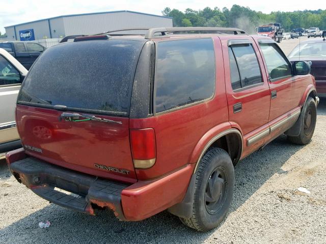 1GNDT13W6YK206249 - 2000 CHEVROLET BLAZER RED photo 4