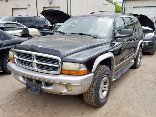 1B4HS58N92F196768 - 2002 DODGE DURANGO SL BLACK photo 2