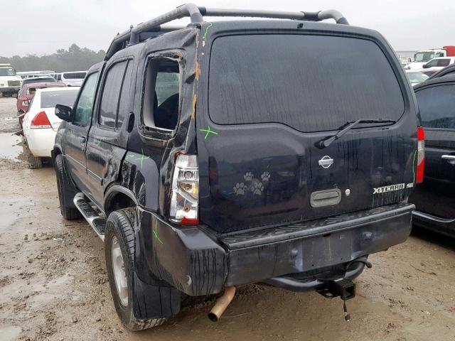 5N1ED28T71C530188 - 2001 NISSAN XTERRA XE BLACK photo 3